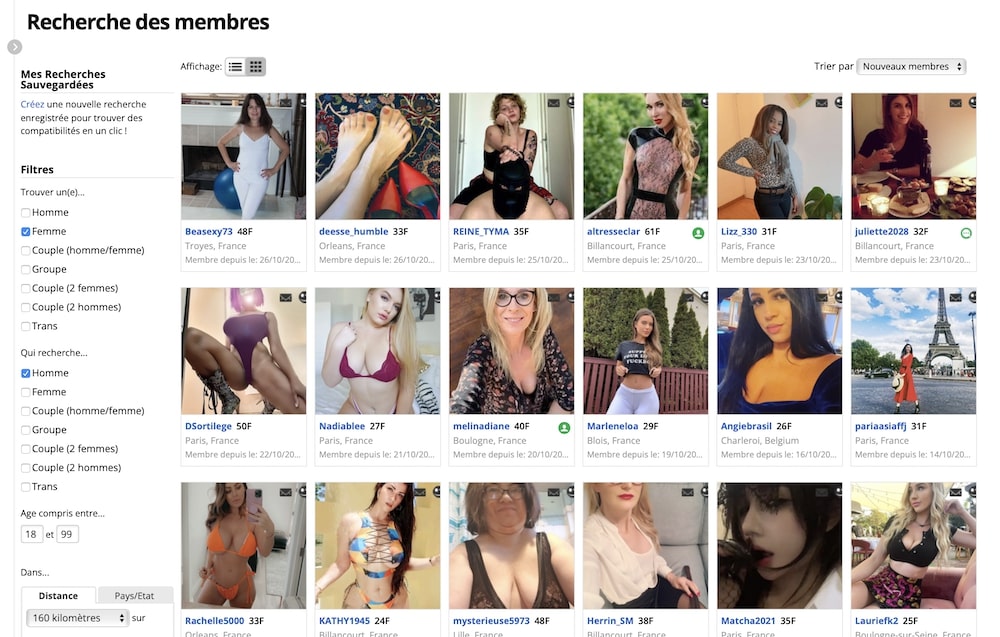 AdultFriendFinder fonctionnalités