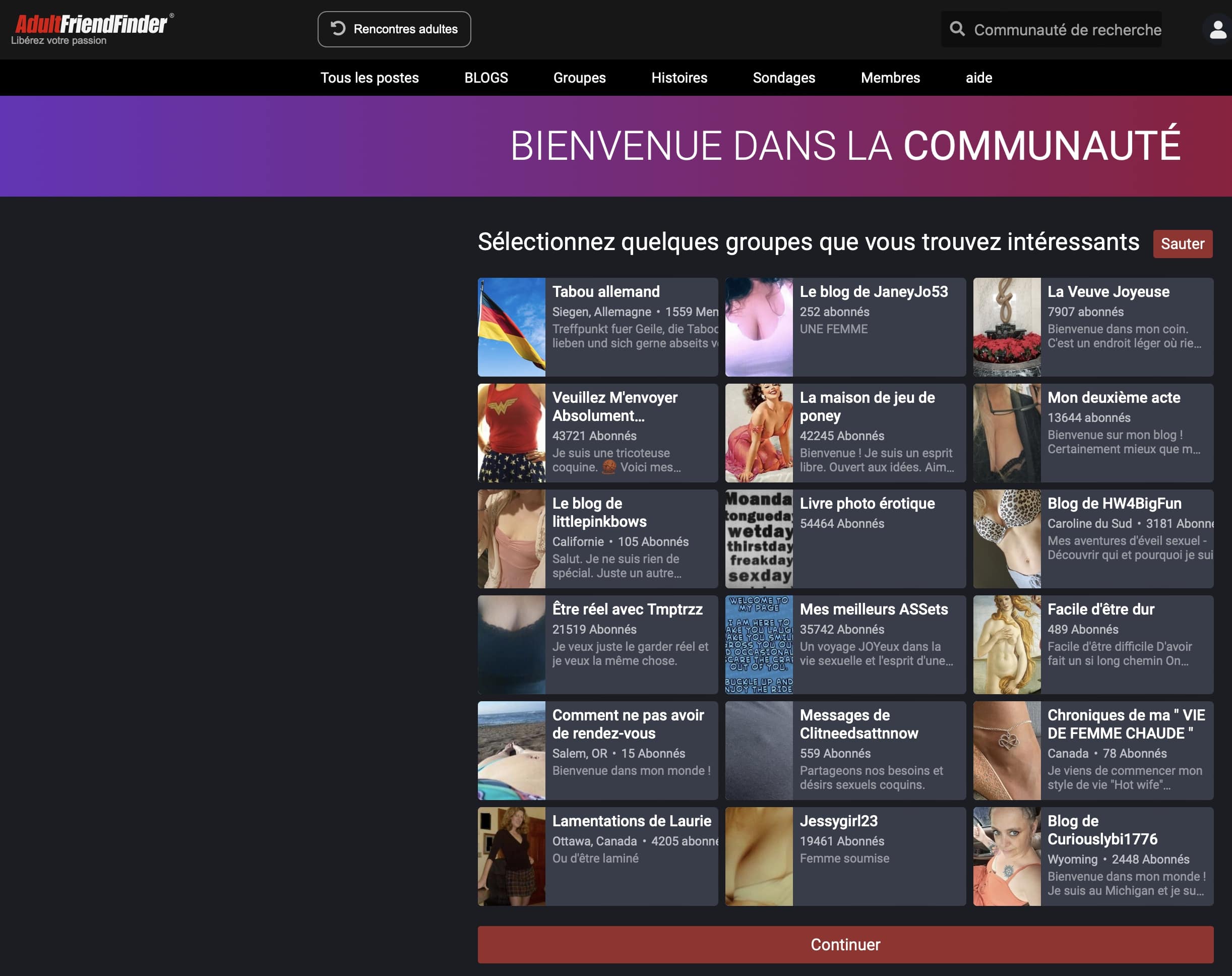 AdultFriendFinder groupes AdultFriendFinder