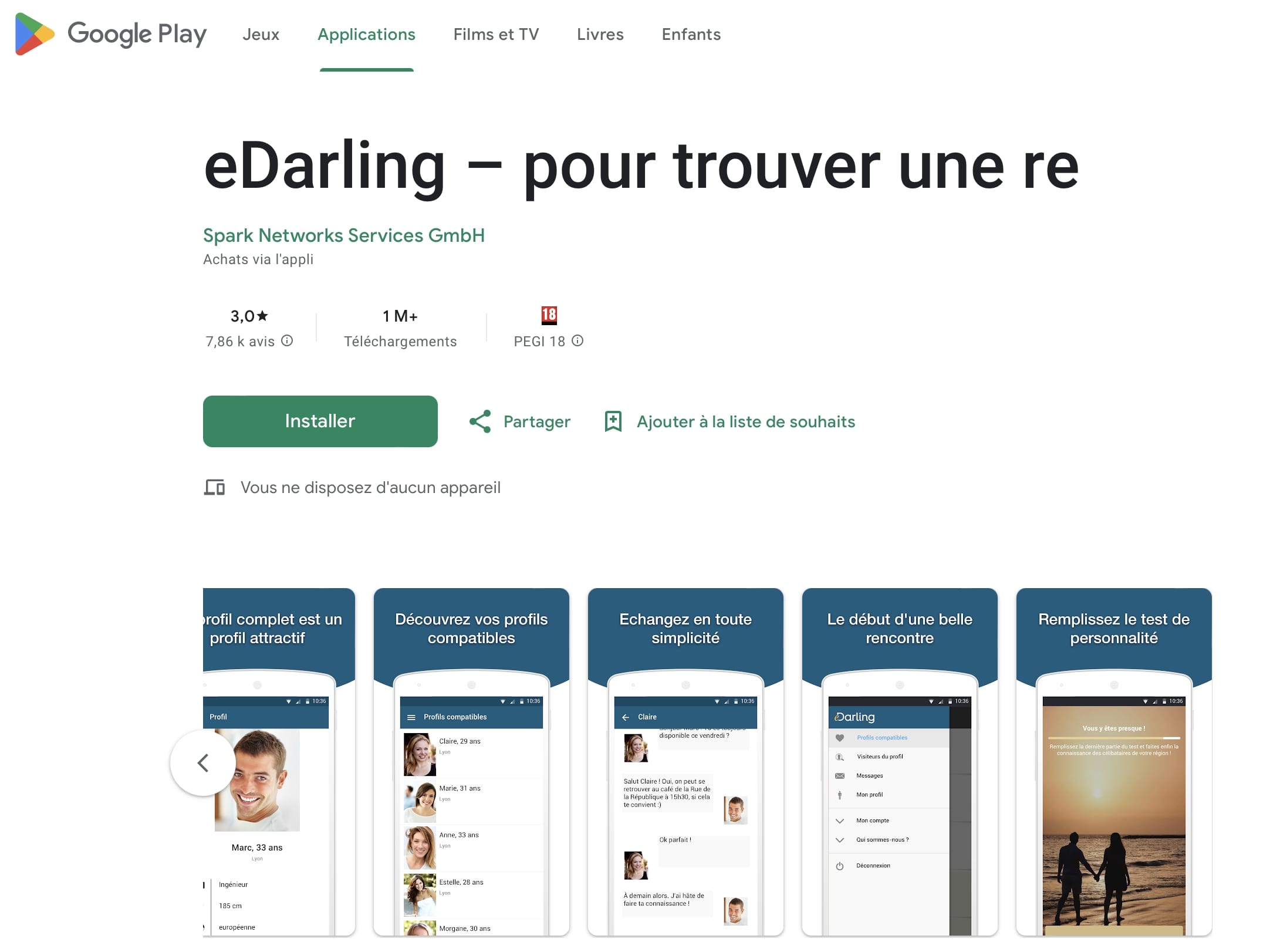 eDarling sur Google Play